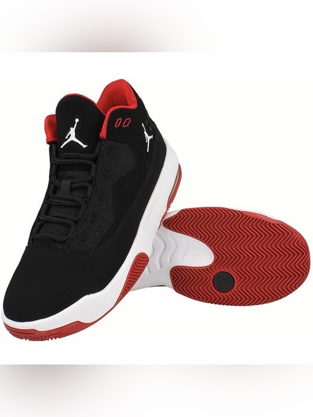 Jordan - Sz 7Y Black and Red Low-Top Basketball Sneakers